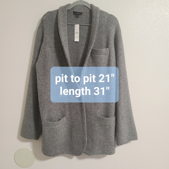 NWT J. Crew Gray Cocoon Sweater Blazer - Picture 7 of 7